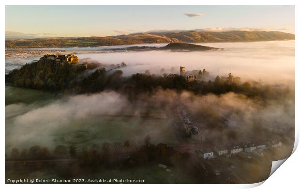Majestic Sunrise at Stirling Castle Print by Robert Strachan