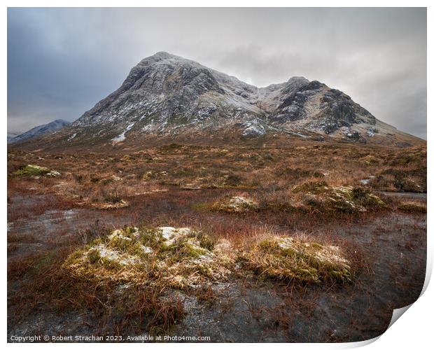 Glencoe in winter Print by Robert Strachan