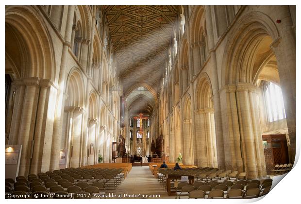 Peterborough Cathedral, Peterborough, Cambridgeshi Print by Jim O'Donnell