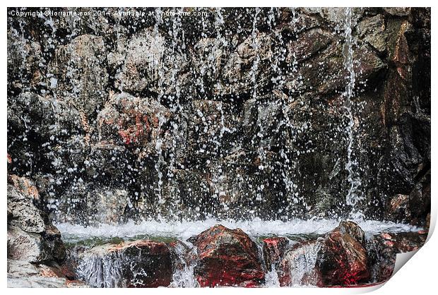 Waterfall droplets Print by lorraine cox