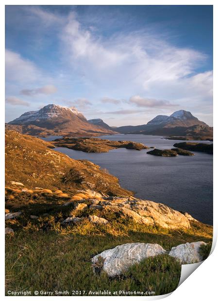 Cul Mor and Cul Beag, North West Highlands, Scotla Print by Garry Smith