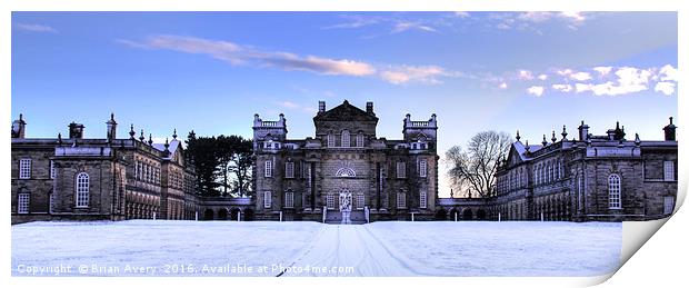 Delaval Hall in the Snow Print by Brian Avery