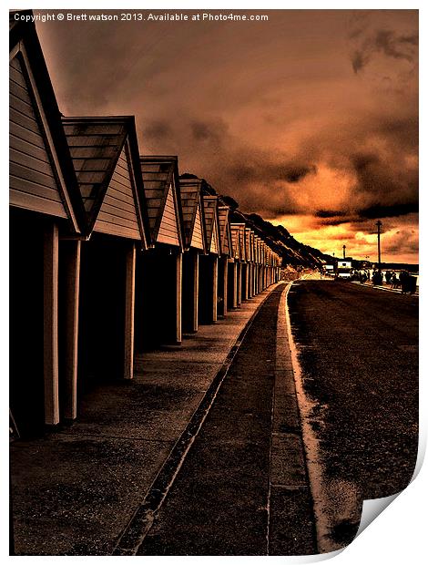 bournemouth beach huts Print by Brett watson