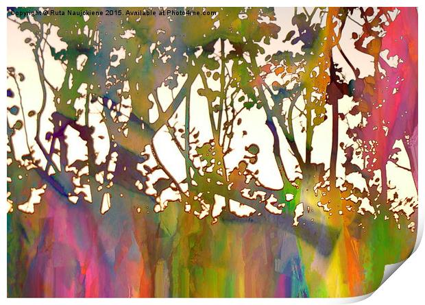 Rainbow Trees Print by Ruta Naujokiene