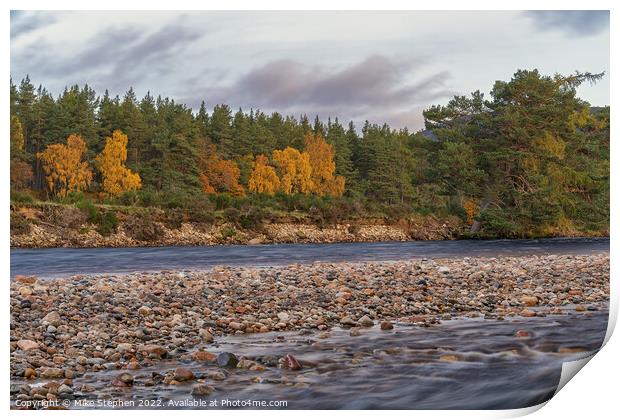 Autumn, River Dee Print by Mike Stephen