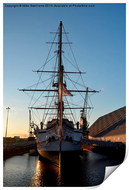  HMS Gannet in the evening light  Print by Mike Gwilliams