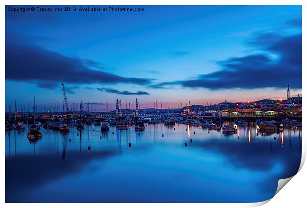 Torquay Harbour After Sunset. Print by Tracey Yeo