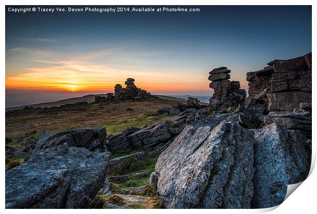 Staple Tor Sunset Print by Tracey Yeo
