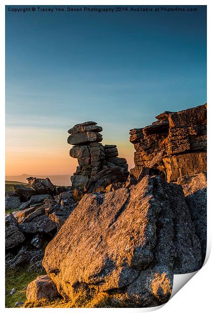 Golden Staple Tor Print by Tracey Yeo