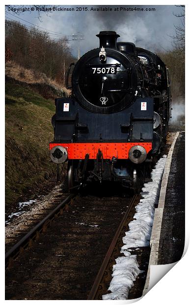  Steam Train Winter Print by Robert Dickinson