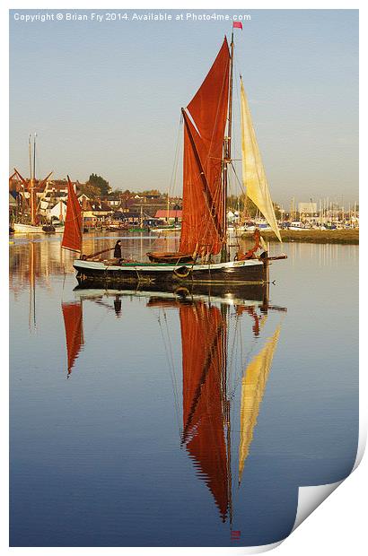 Plane sailing on calm water Print by Brian Fry