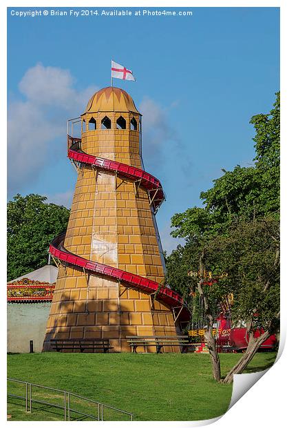 Helter skelter fair ground ride Print by Brian Fry