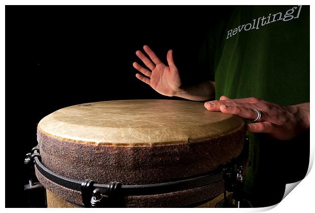 Drummer playing djembe drum Print by Dean Mitchell
