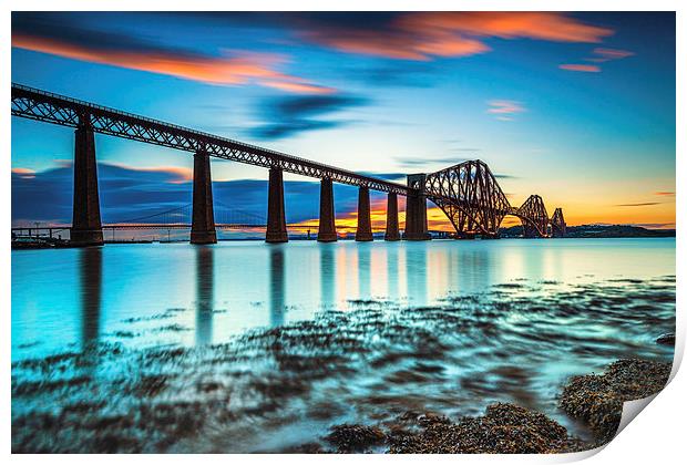  Forth Bridge Sunset Print by Kevin Ainslie