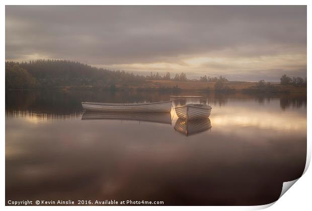 Misty Loch Sunrise Print by Kevin Ainslie