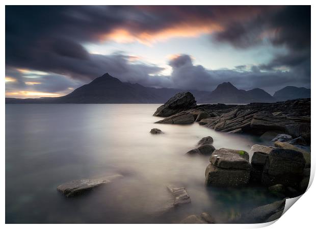 Elgol sunset Print by Kevin Ainslie