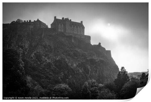 Castle in the mist Print by Kevin Ainslie