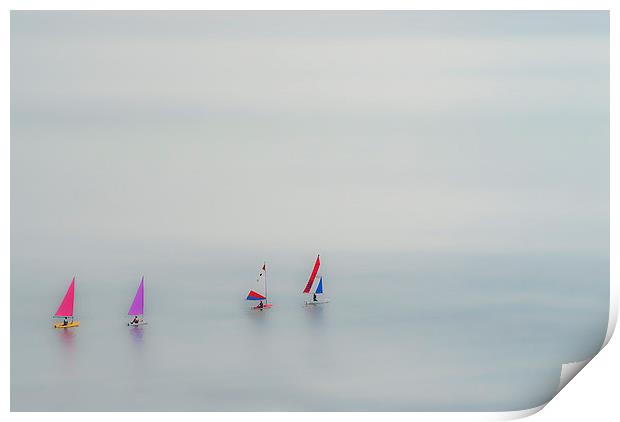 Boats in the Bay Print by Lee Bailey