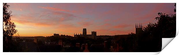 Panoramic View of Durham Cathedral Print by adrian shirkey