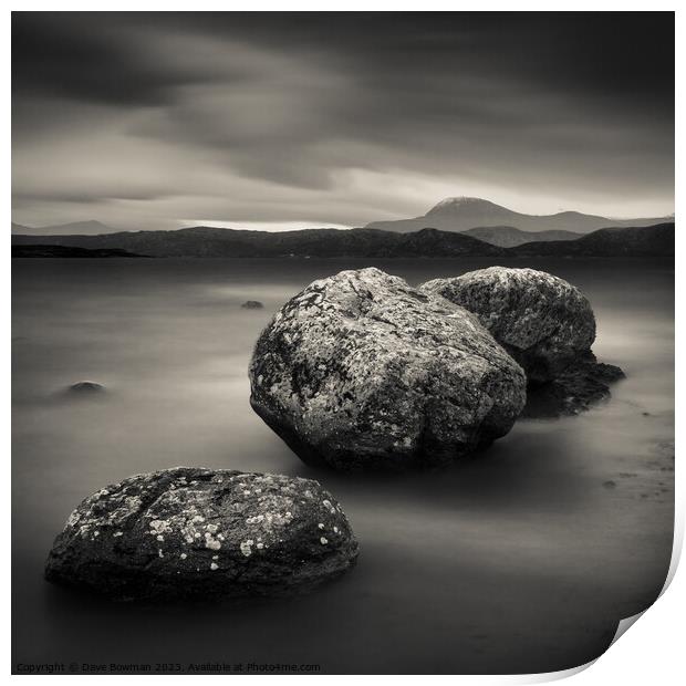 Three Rocks Print by Dave Bowman