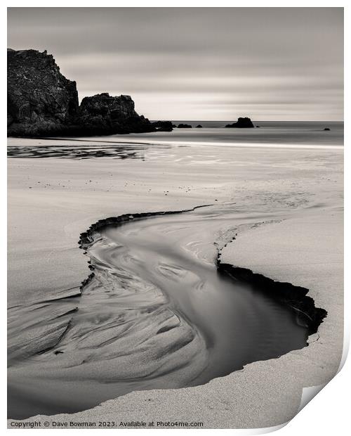 Beach Rivulet Print by Dave Bowman