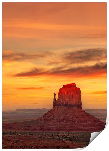 Red Tip Sunset Print by Dave Bowman