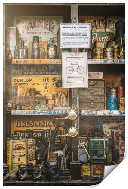 Vintage Garage Workshop Print by Dave Bowman