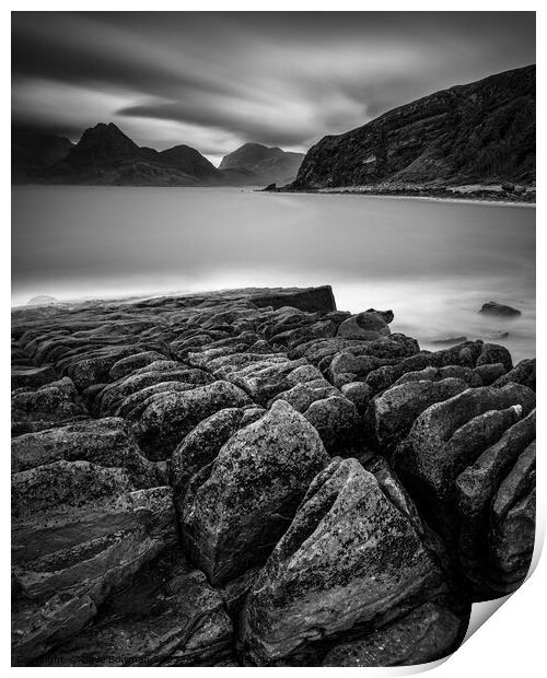 Elgol Rocks Print by Dave Bowman