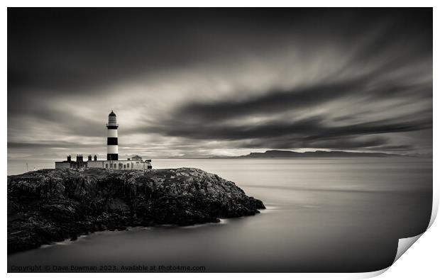 Eilean Glas Lighthouse I Print by Dave Bowman