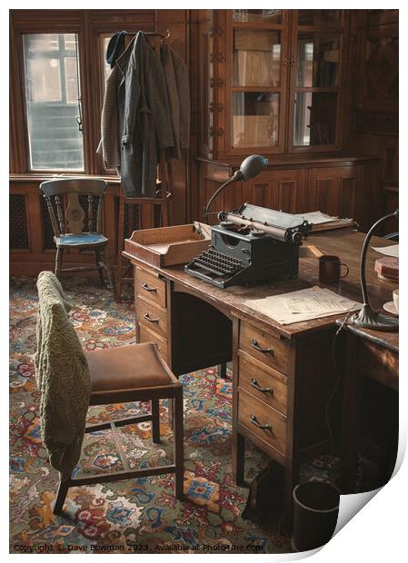Bletchley Park Office Print by Dave Bowman