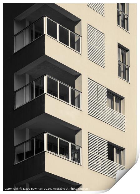 Apartment Balconies Print by Dave Bowman