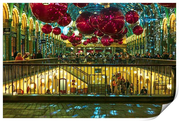 London Covent Garden - Christmas Decorations. Print by John Ly