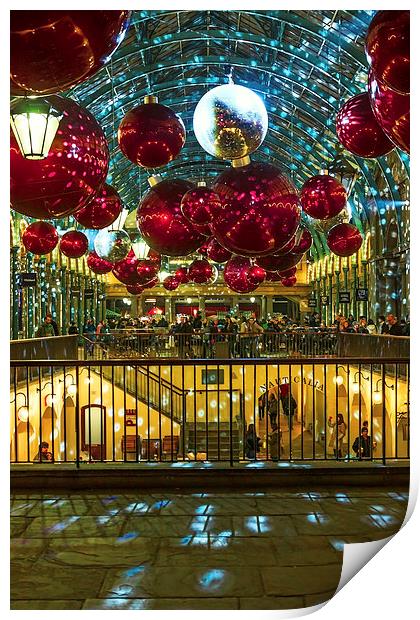 London Covent Garden - Christmas Lights & Decorati Print by John Ly