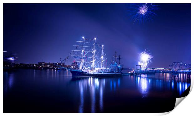  Tall Ships at Royal Woolwich Arsenal 2014 with Fi Print by John Ly