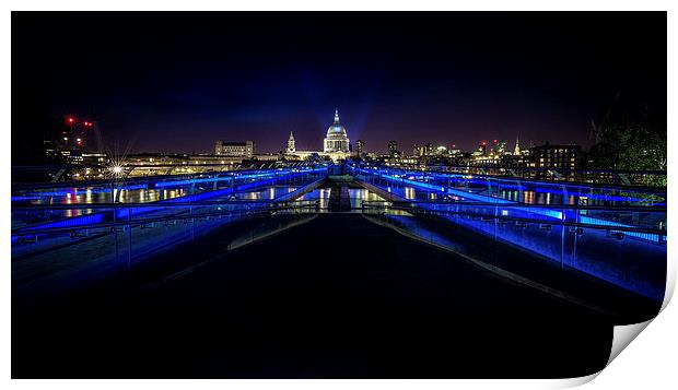  London St. Paul's Cathedral with V Lights for VE  Print by John Ly