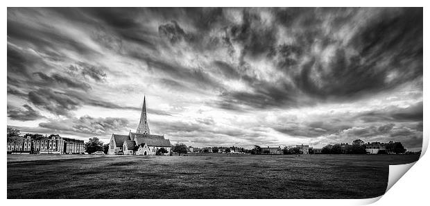  All Saints Church in Blackheath in Black and Whit Print by John Ly