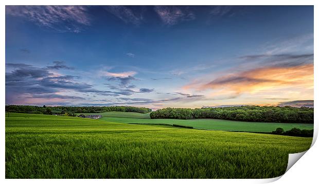  Calm after the storm - wheatfields in Kent, UK Print by John Ly