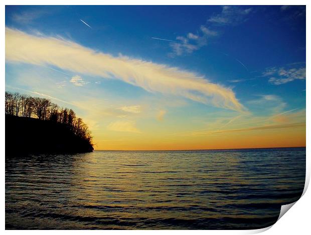 Sunset over Lake Erie Print by Jeffrey Evans