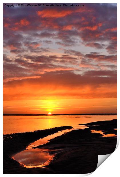 North Sea Sunrise Print by Eric Watson
