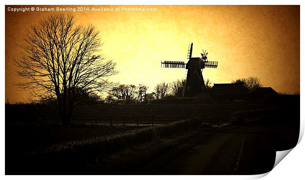Country Mill Print by Graham Beerling