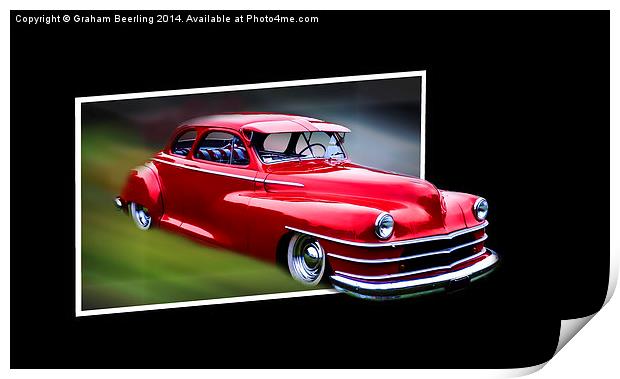 3D Classic Car Print by Graham Beerling