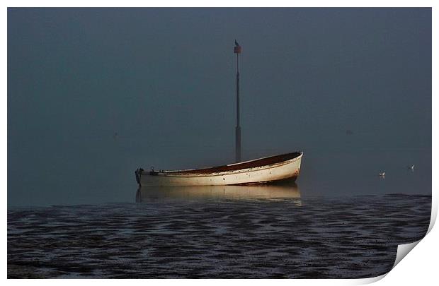 Foggy River Medway Print by Claire Colston