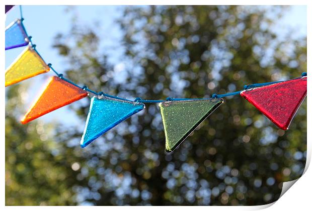 glass bunting Print by Helen Cooke