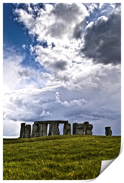 Stonehenge in spring Print by Andy Davis