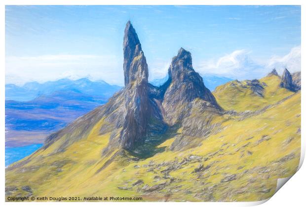 Old Man of Storr - Pencil Sketch Print by Keith Douglas