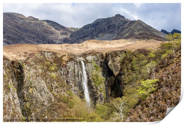 Eas Mor Waterfall, Isle of Skye, Scotland  Print by Keith Douglas