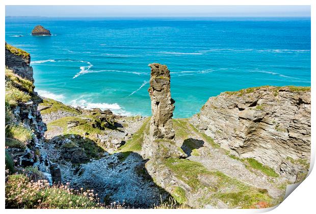 Lanterdan Quarry, Tintagel, Cornwall Print by Keith Douglas