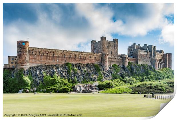 Bamburgh Castle from the Castle Green Print by Keith Douglas