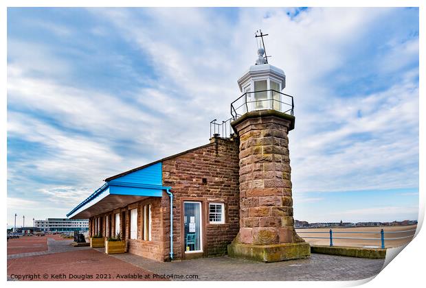 Morecambe Lighthouse, Lancashire Print by Keith Douglas
