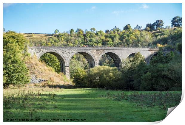 The Monsal Dale Viaduct, Derbyshire Print by Keith Douglas